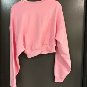 ALO Yoga Women's Pink Cropped Sweatshirt